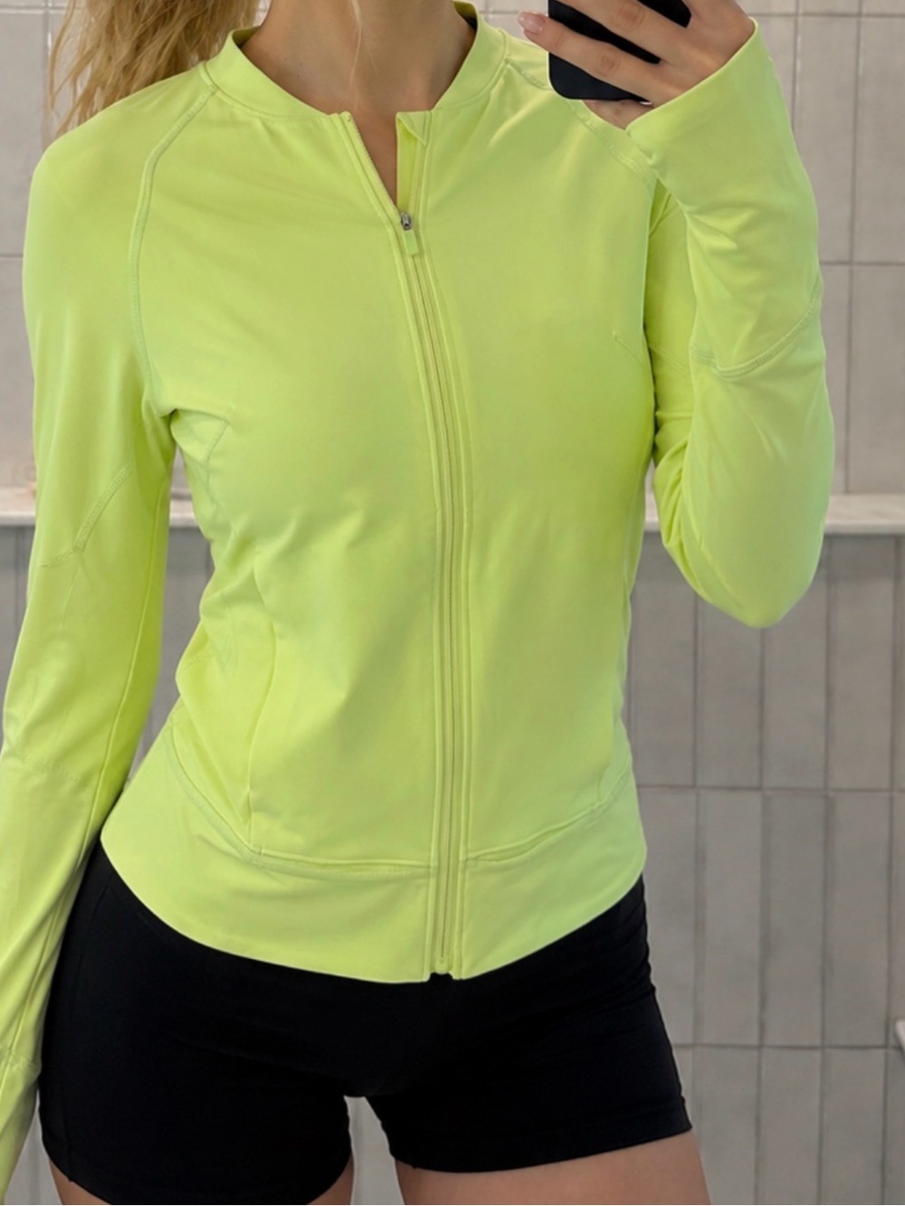 lululemon athletica Neon Lime Zip-Front Jacket